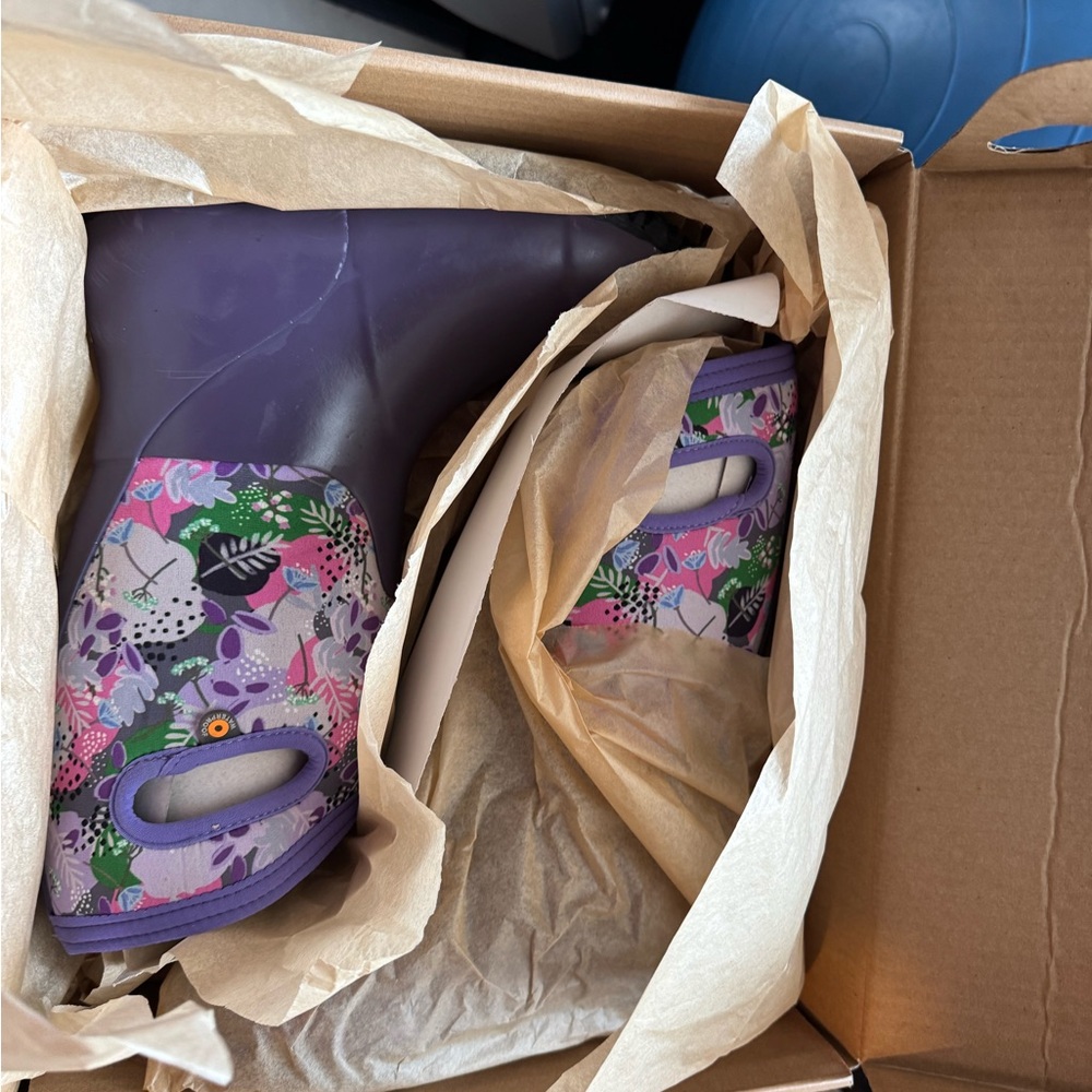 Floral Purple Kids Boots
